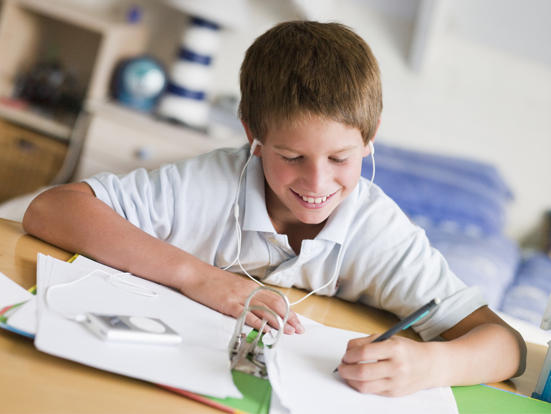 Young Boy Studying